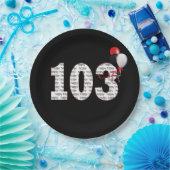 ハッピー103番目の誕生日オンブラック紙プレート ペーパープレート (パーティー)
