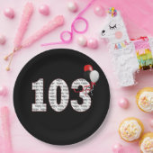 ハッピー103番目の誕生日オンブラック紙プレート ペーパープレート (パーティー)