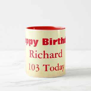 ハッピー103番誕生日 パーソナライズされた ツートーンマグカップ