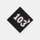 ハッピー103誕生日オンブラックナプキンス スタンダードカクテルナプキン (角)