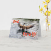 ハッピー104th誕生日ガチョウの羽 カード (黄色い花)