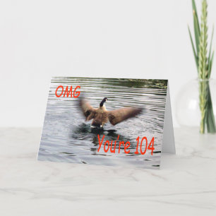 ハッピー104th誕生日ガチョウの羽 カード