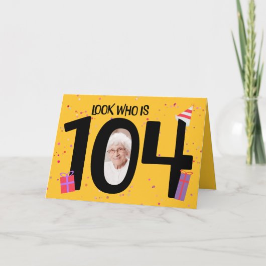 ハッピー104th誕生日ビッグ104写真フレーム シーズンカード (正面)