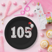 ハッピー105th誕生日オンブラック紙プレート ペーパープレート (パーティー)