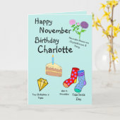 ハッピー11月誕生日折りグリーティングカード カード (黄色い花)