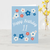 ハッピー11誕生日かわいらしフローラ誕生日カード カード (黄色い花)