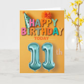 ハッピー11誕生日カード カード (黄色い花)