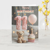 ハッピー11誕生日カード カード (黄色い花)