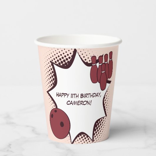 ハッピー11誕生日ボーリングパーティー 紙コップ (裏面)