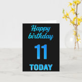 ハッピー11誕生日素晴らしブラック&ブルー少年カード カード (黄色い花)