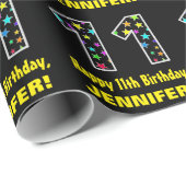 ハッピー11誕生日、おもしろいスカラフルターズ11 ラッピングペーパー (ロールコーナー)