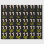 ハッピー11誕生日&メリークリスマス,名前をカスタムする ラッピングペーパー (フラット)