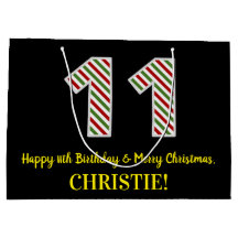 ハッピー11誕生日&メリークリスマス，名前をカスタムする