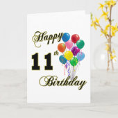 ハッピー11th誕生日ギフトと誕生日衣 カード (黄色い花)