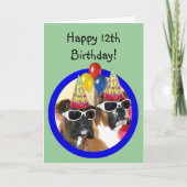 ハッピー12誕生日ボクサーあいさつカード カード (正面)