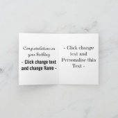 ハッピー12誕生日素晴らしブラック&ブルー少年カード カード (内部)