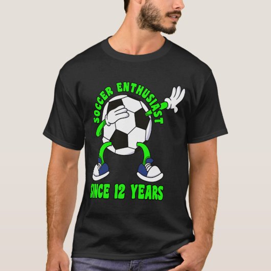 ハッピー12誕生日12歳ダビングサッカー12日 Tシャツ (正面)