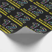 ハッピー12誕生日、おもしろいカラフルスターパターン12 ラッピングペーパー (角)