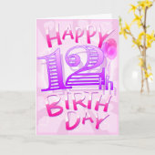 ハッピー12誕生日 カード (黄色い花)