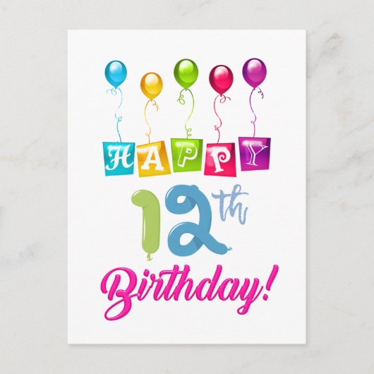 ハッピー12誕生日 ポストカード (正面)