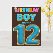 ハッピー12th誕生日カード カード (黄色い花)