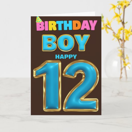 ハッピー12th誕生日カード カード (黄色い花)