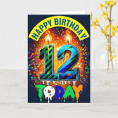 ハッピー12th誕生日カード カード (黄色い花)