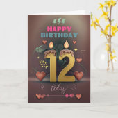 ハッピー12th誕生日カード カード (黄色い花)