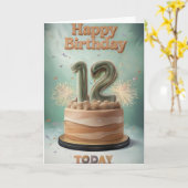 ハッピー12th誕生日カード カード (黄色い花)