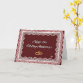 ハッピー13周年結婚記念日レース カード (黄色い花)