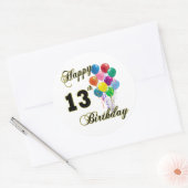 ハッピー13誕生日ギフトと誕生日アパレル ラウンドシール (封筒)