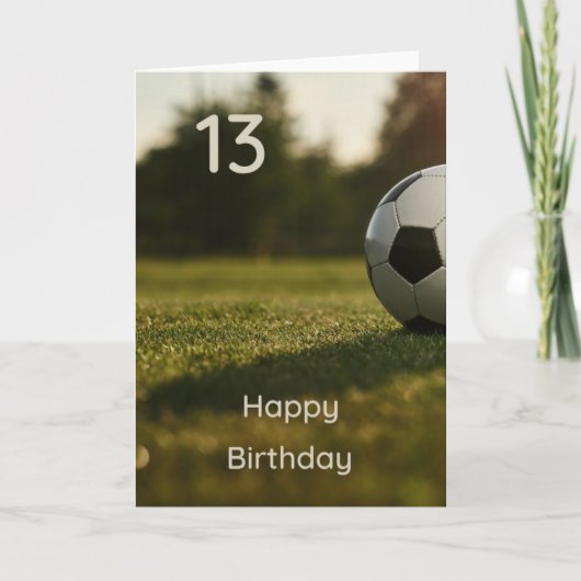 ハッピー13誕生日サッカーサッカーグリーティングカード カード (正面)