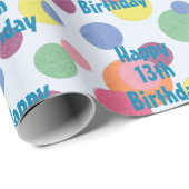 ハッピー13誕生日サークルラッピング紙 ラッピングペーパー (ロールコーナー)
