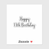 ハッピー13誕生日シンプルミニマルカスタム主義時代 シール (シート)