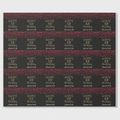 ハッピー13誕生日レッドブラック&金ゴールドグリッター ラッピングペーパー (フラット)