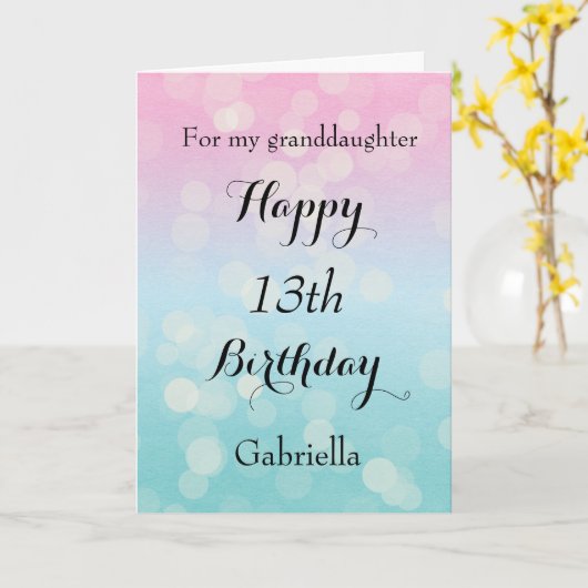ハッピー13誕生日孫娘 カード (黄色い花)