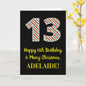 ハッピー13誕生日&メリークリスマス,名前をカスタムする カード (黄色い花)