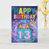 ハッピー13th誕生日カード カード (黄色い花)