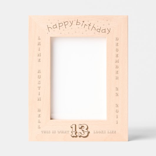 ハッピー13th誕生日ボーイ レーザー彫刻フレーム (正面)