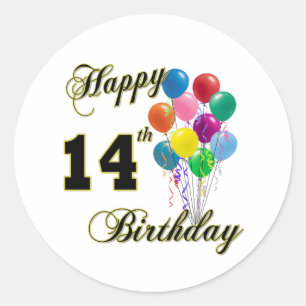 ハッピー14誕生日ギフトと誕生日アパレル ラウンドシール