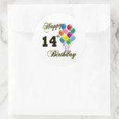 ハッピー14誕生日ギフトと誕生日アパレル ラウンドシール (バッグ)