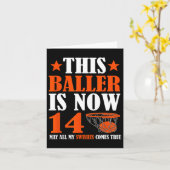 ハッピー14誕生日14歳Bysketbyll 14th Bi カード (黄色い花)