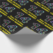 ハッピー14誕生日、おもしろいカラフルスターパターン14 ラッピングペーパー (角)