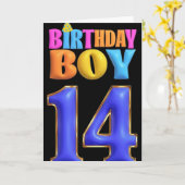 ハッピー14誕生日 カード (黄色い花)
