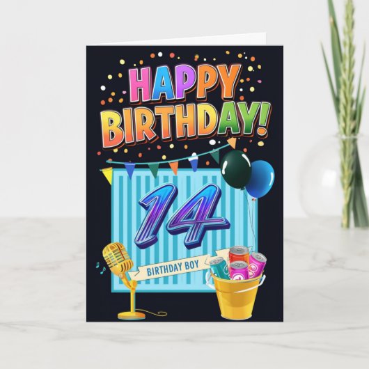 ハッピー14誕生日 カード (正面)