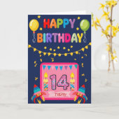 ハッピー14誕生日 カード (黄色い花)