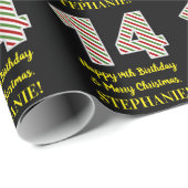 ハッピー14誕生日&メリークリスマス,名前をカスタムする ラッピングペーパー (ロールコーナー)