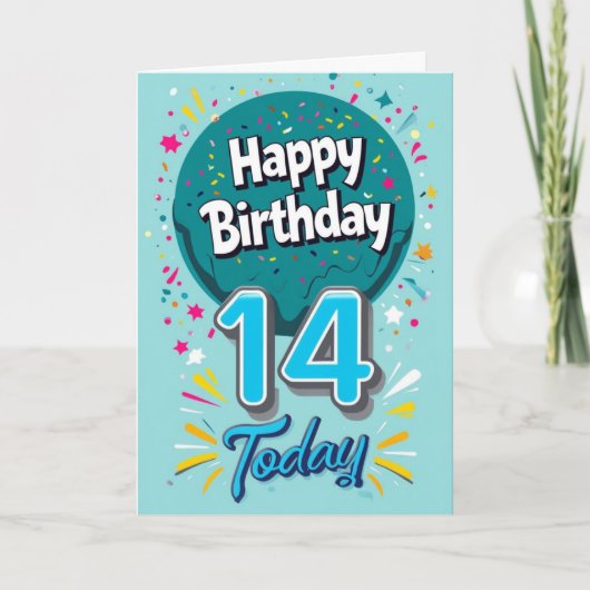 ハッピー14th誕生日カード カード (正面)