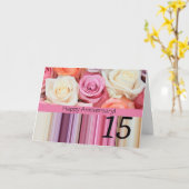 ハッピー15周年記念バラ カード (黄色い花)