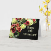 ハッピー15周年記念バラ カード (黄色い花)